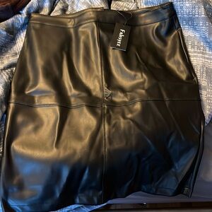 Faux leather skirt